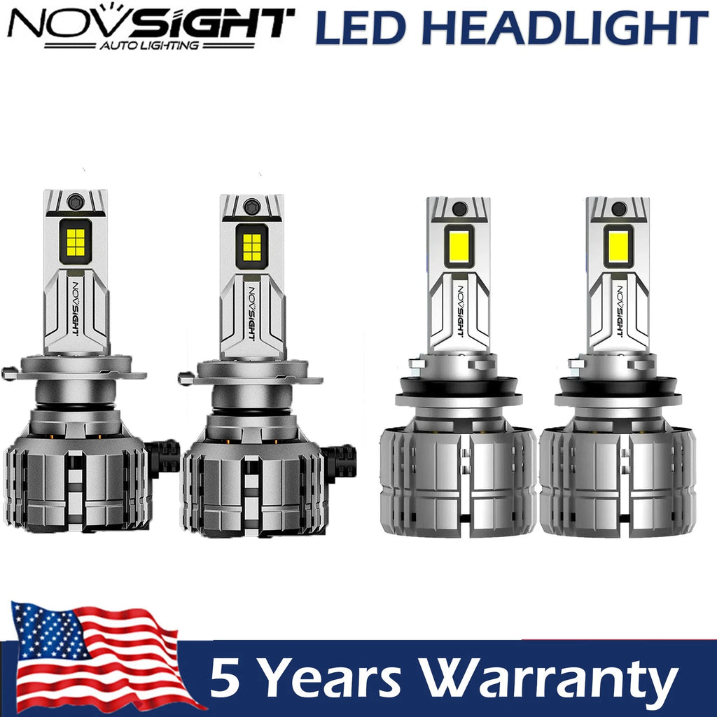 Set of 4 H7 H11 200W LED Headlight Bulbs 6500K for Universal Fit