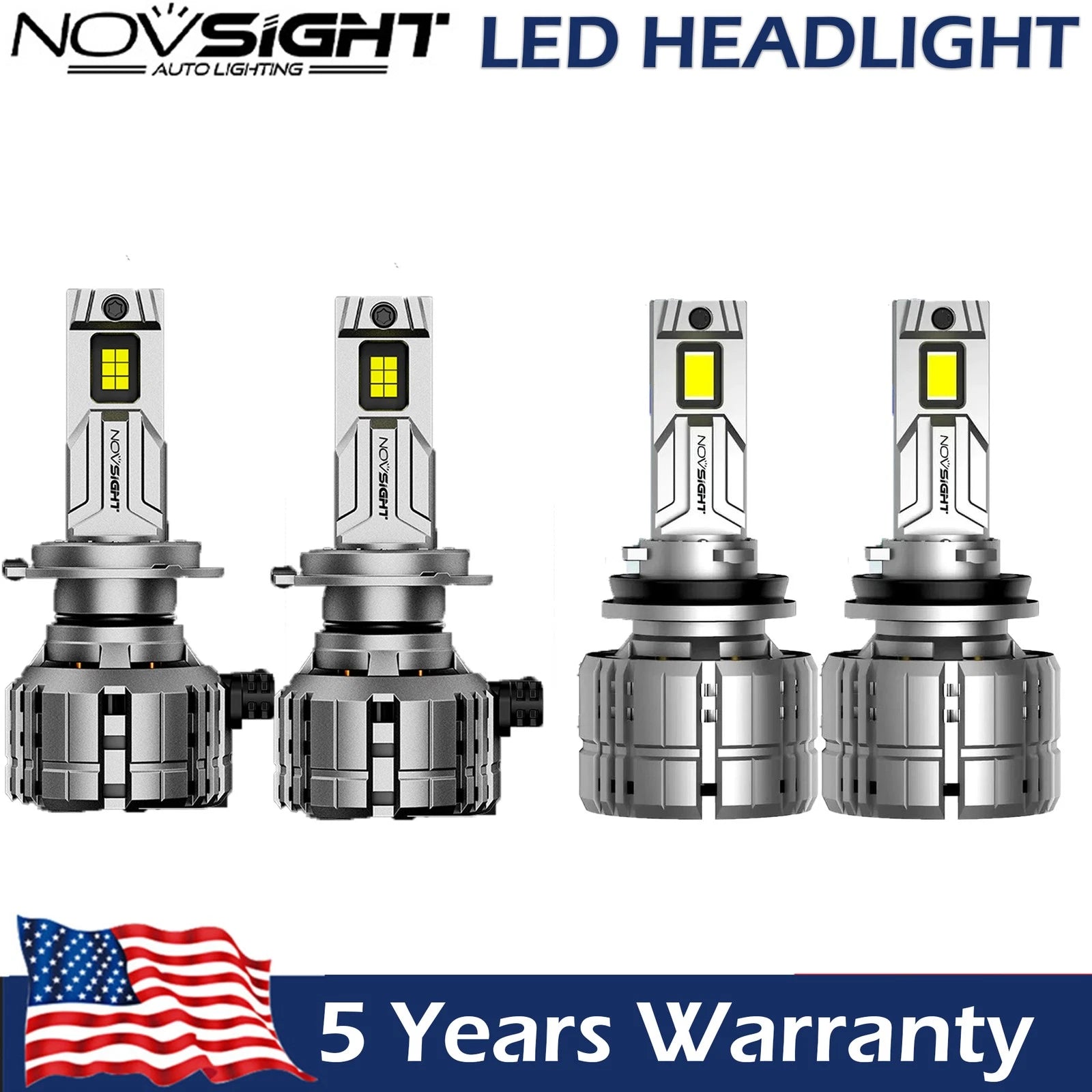 Set of 4 H7 H11 200W LED Headlight Bulbs 6500K for Universal Fit