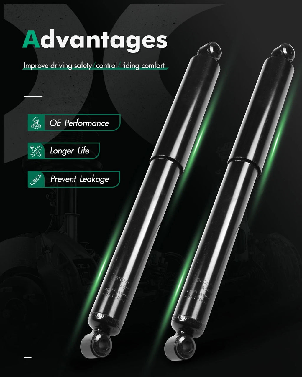 Rear Pair Shocks & Struts for Dodge Isuzu Jeep Mitsubishi Nissan Toyota