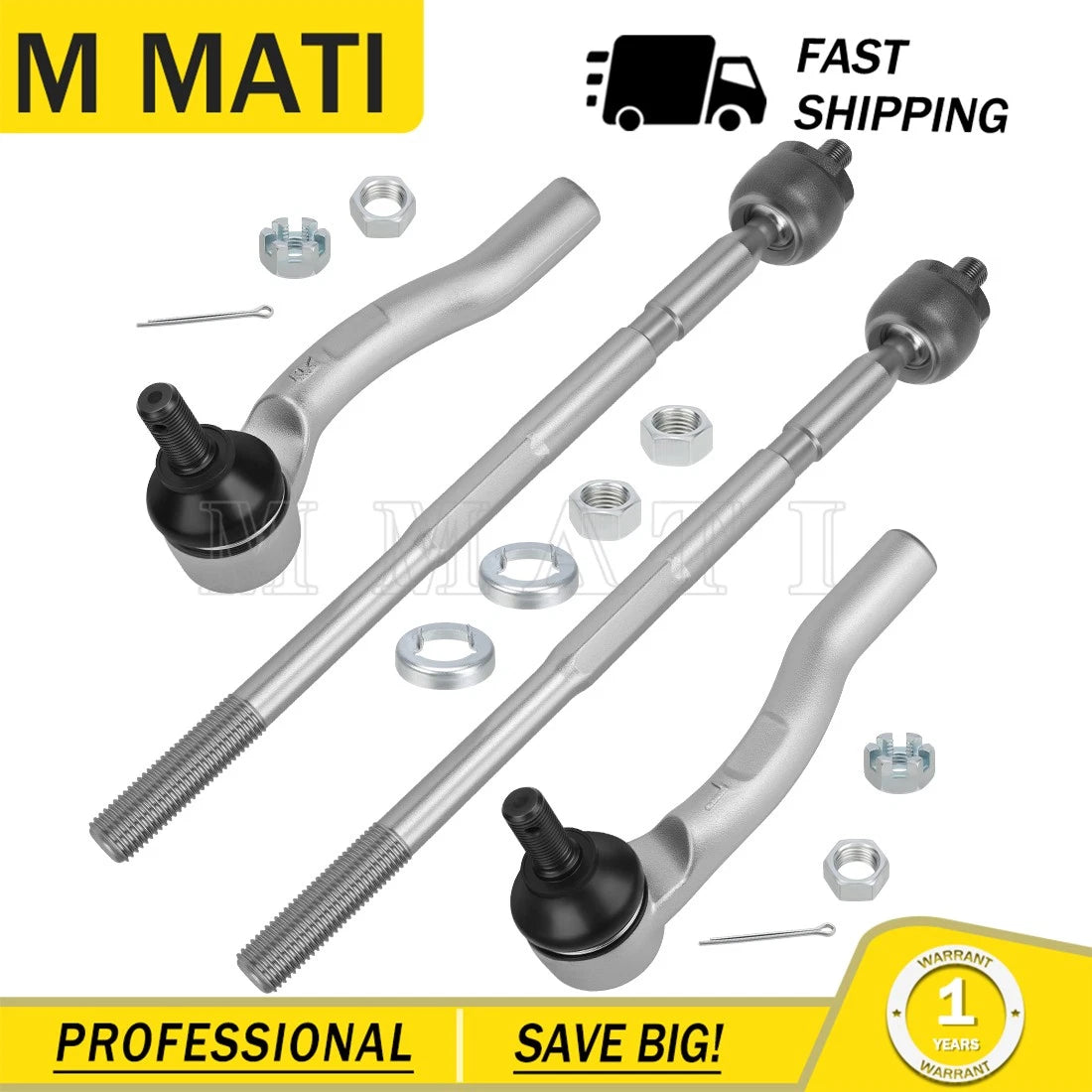 Set of 2 Tie Rods with Ends for Honda Pioneer 1000 SXS1000 M3 M5 (2016–2021)
