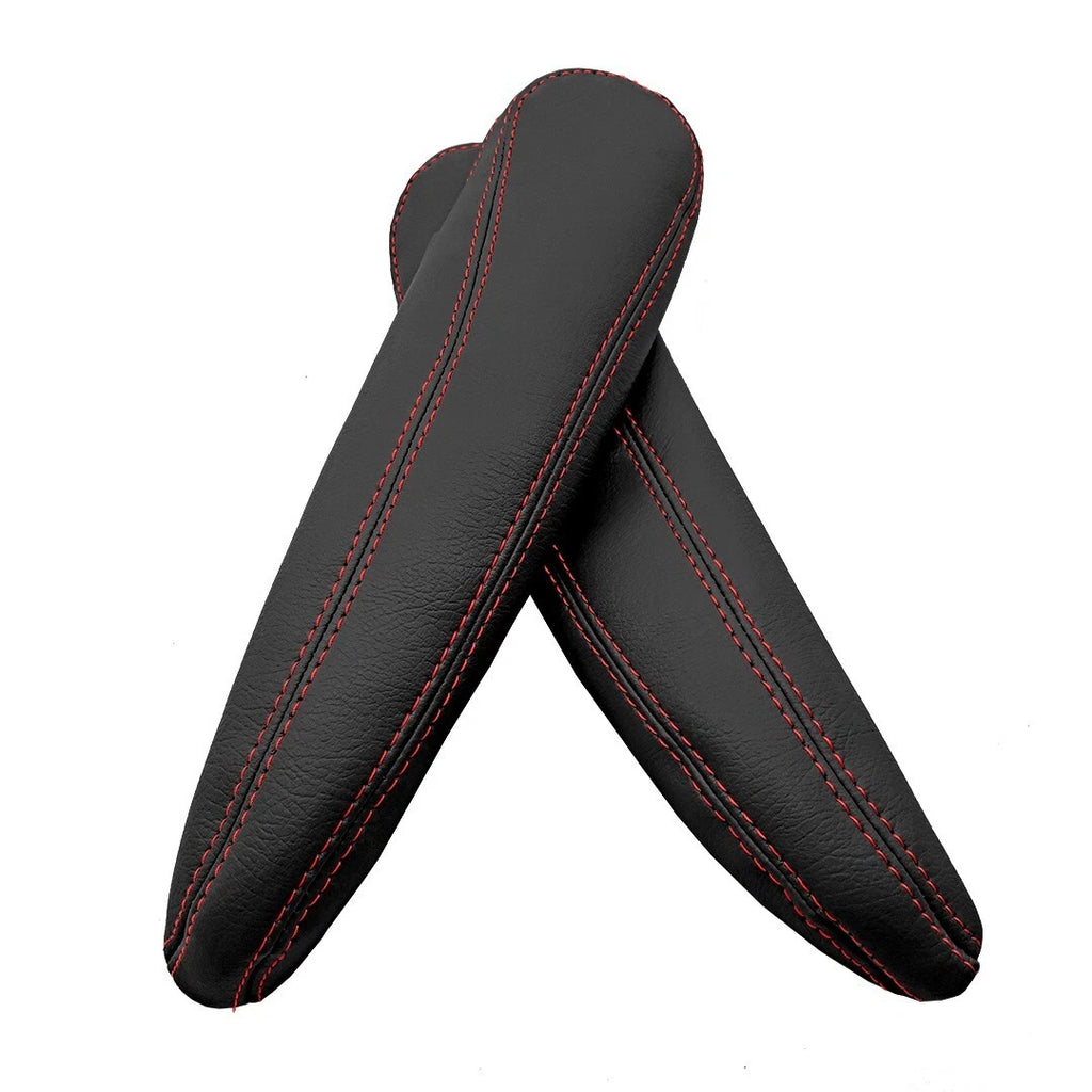 Seat Armrest Cover for Chrysler Pacifica (2017–2020) Red Stitch PVC Leather