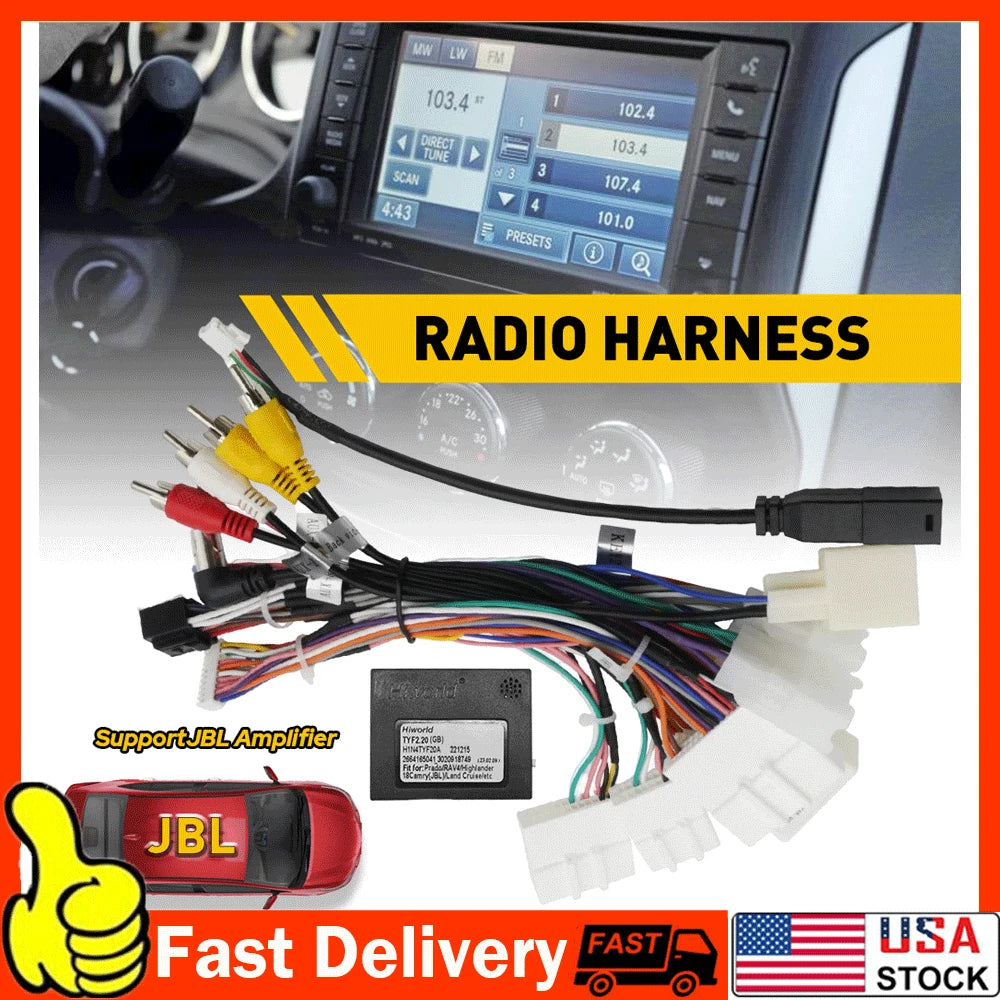 Radio Stereo Wire Harness Cable Adapter for Toyota