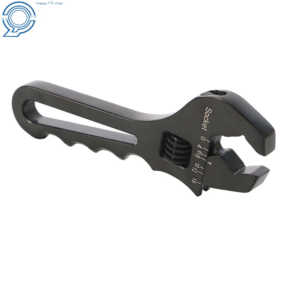 Adjustable Wrench Tool for Hose End Fitting (Black Aluminum)