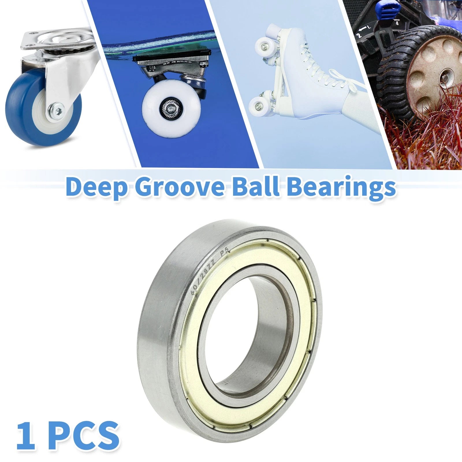 1 Pc 60/28AZZ Deep Groove Ball Bearing P5 for Scooter Skateboard (28x52x12mm)