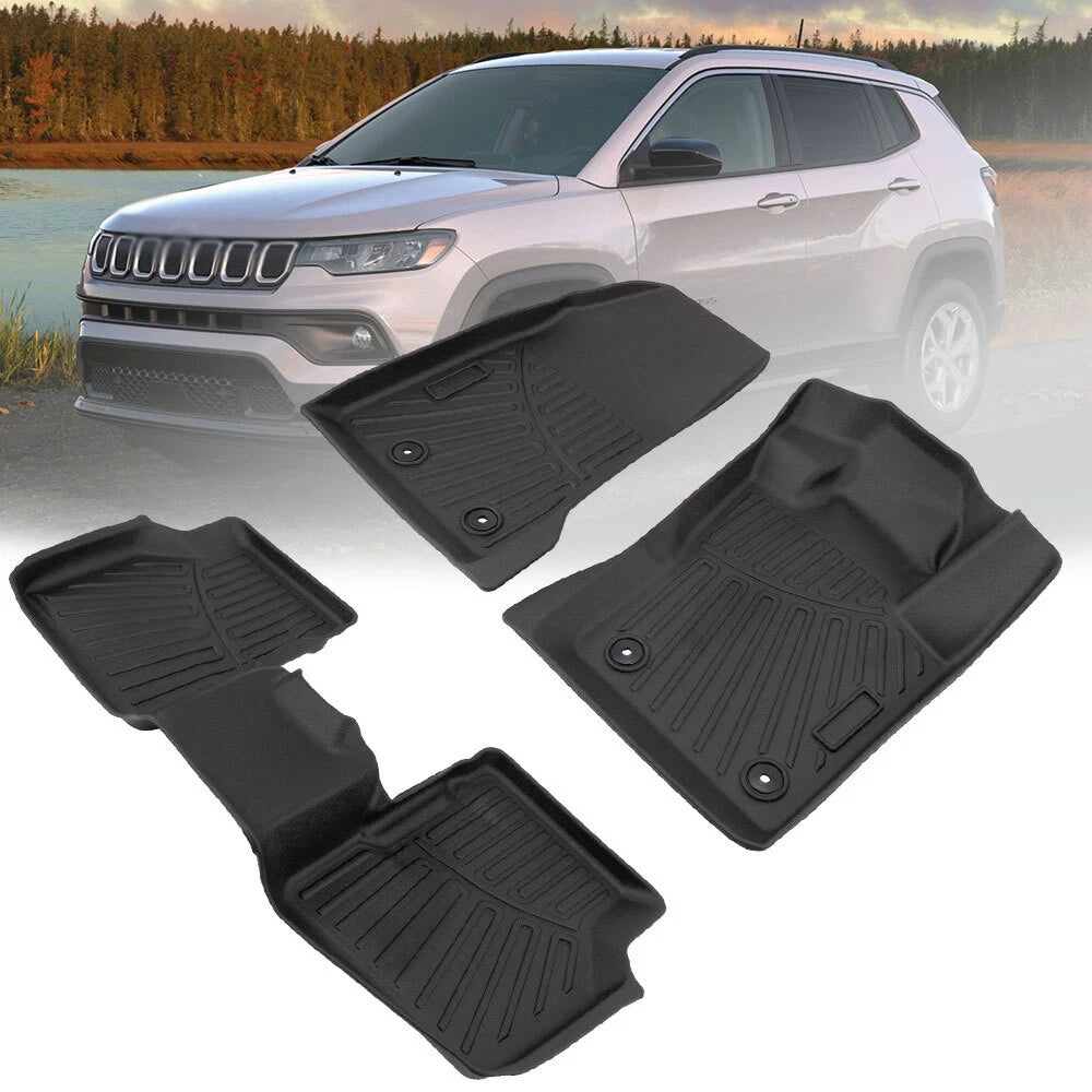 Set of 4 3D Mold Floor Mats for Jeep Compass (2017–2025) All Weather TPE