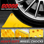 Stackable Wheel Chock with Handle for Universal Use (60000 lbs Capacity)
