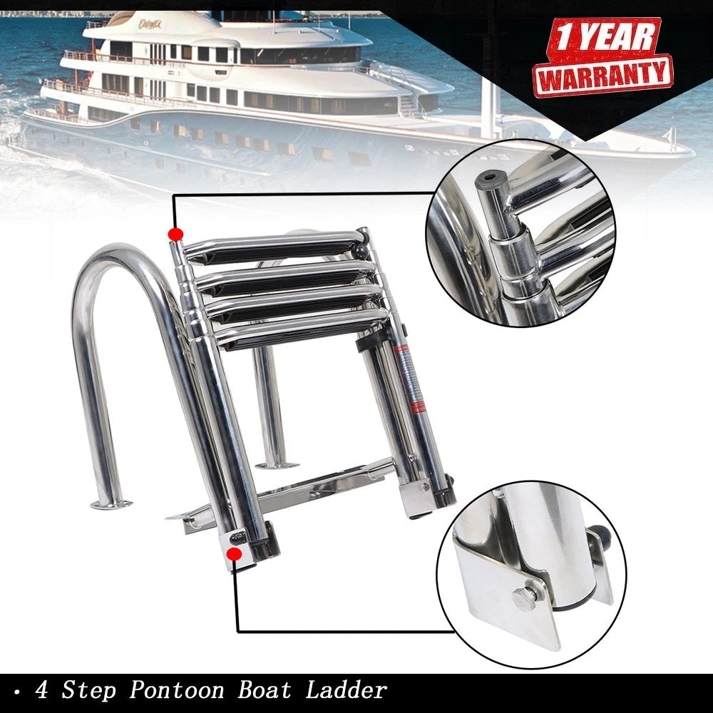 Set of 4 Stainless Steel Telescoping Boat Ladders