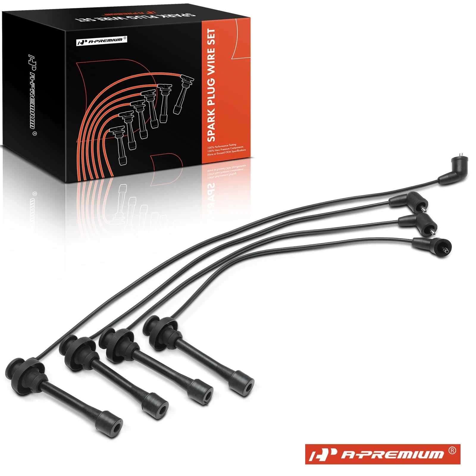 Set of 4 Spark Plug Wires for Mitsubishi Eclipse (1996–1999) L4 2.4L