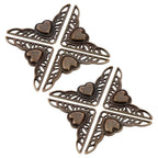 Set of 8 Antique Copper Corner Brackets for Furniture Protection