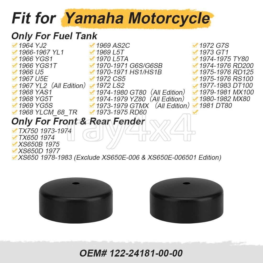 6pcs Rubber Grommets for Yamaha G6S HS1 CS5 LS2 G7S GT1 GTMX (1970–1979)