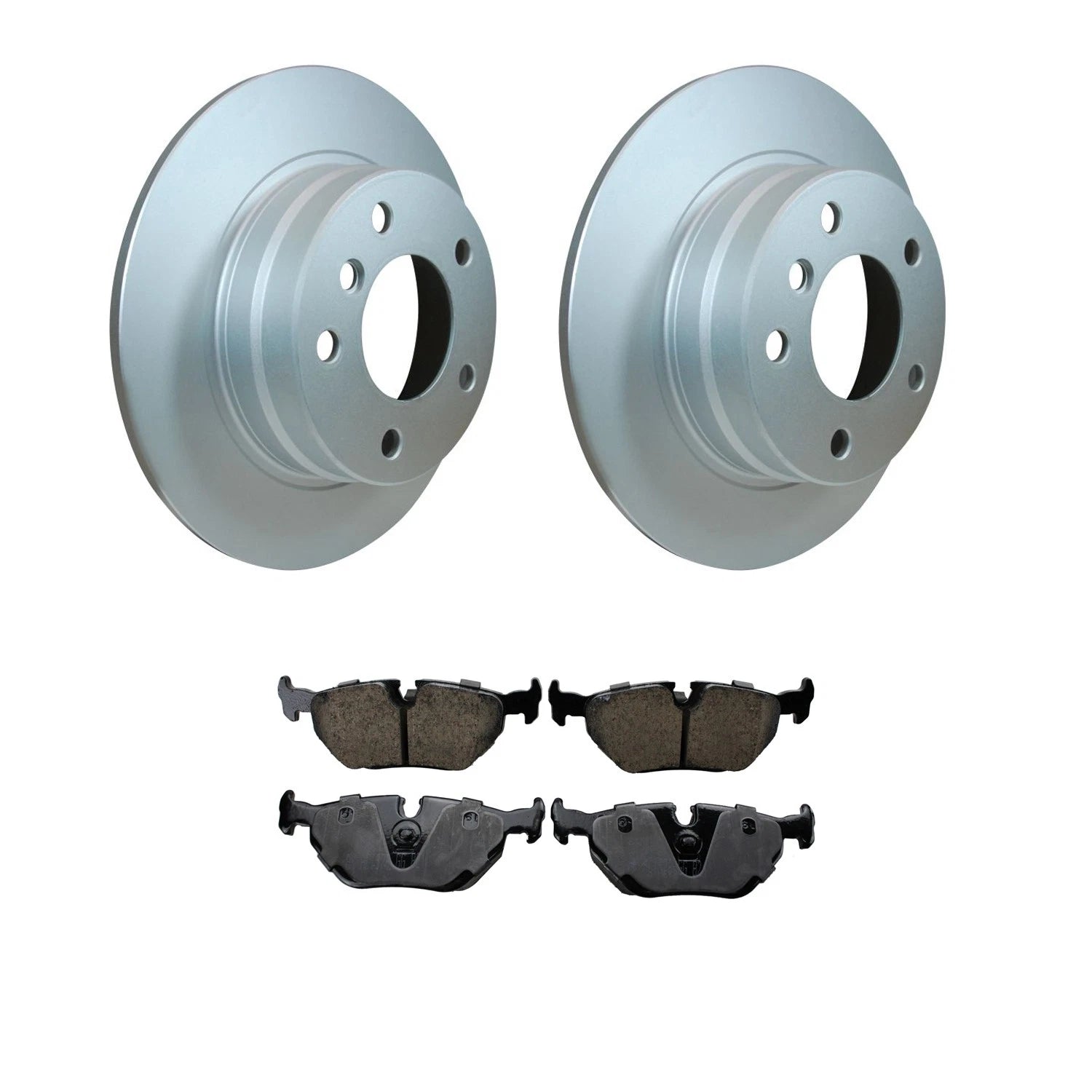 Set of 4 Hella Rear Rotors & Akebono EURO Ceramic Brake Pads for BMW E36 (1992–1999)