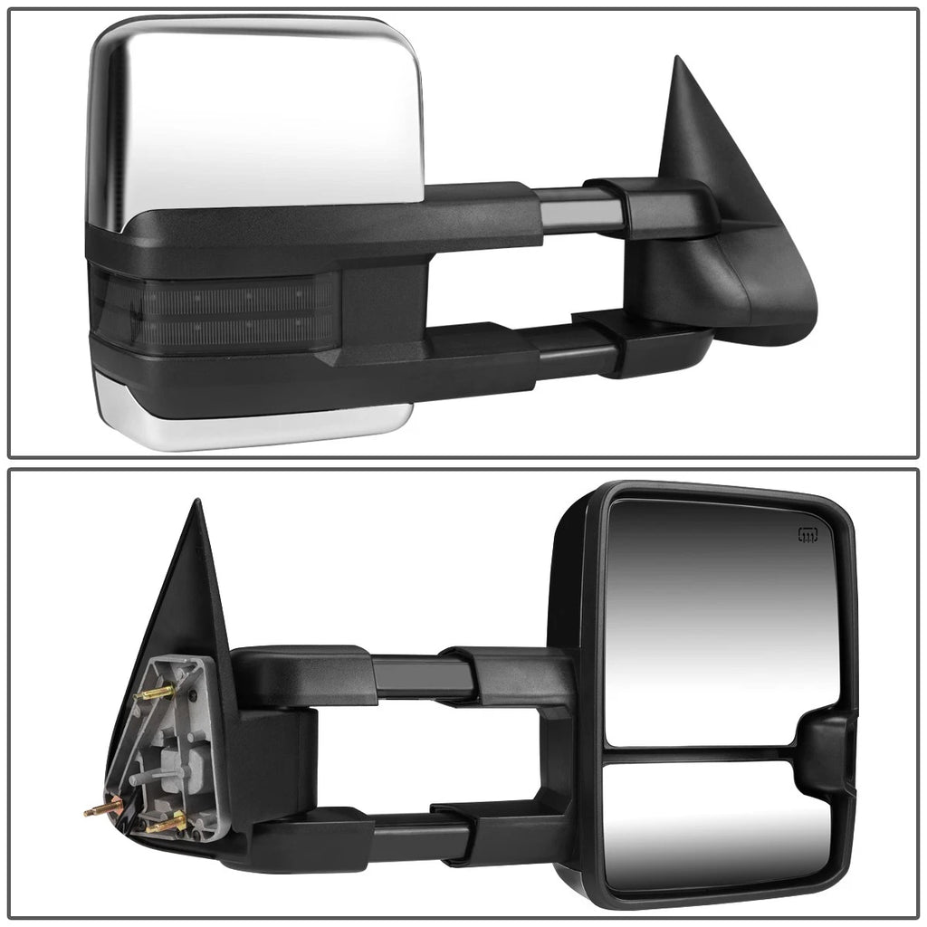 Chrome Right Powered Heated Smoked LED Signal Towing Mirror for Tahoe Yukon (2003–2006)