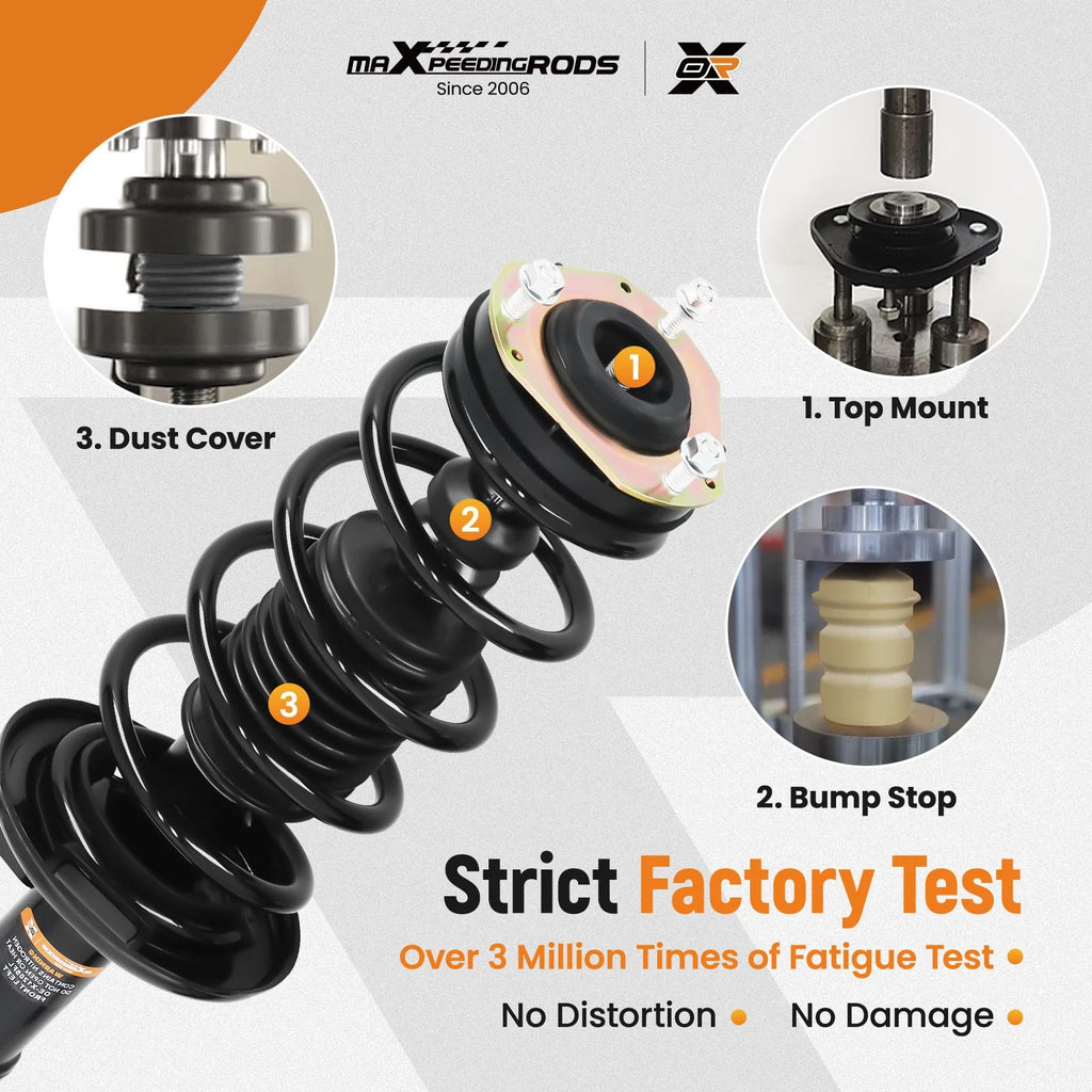 Set of 2 Front Struts with Coil Spring Assembly for Ford Fiesta (2011-2013)