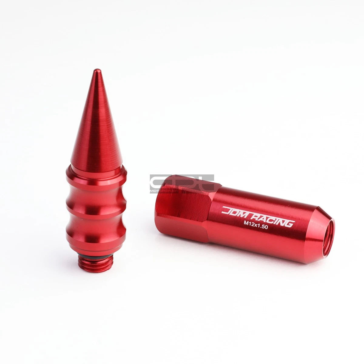 20 PCS M12X1.5 107MM Tall Red Aluminum Spiked Cap Lug Nuts + Adapter