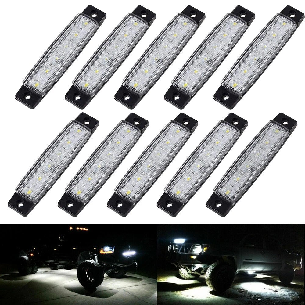 20x Round White LED Side Marker Lights for Truck Trailer (Universal)