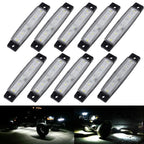 20x Round White LED Side Marker Lights for Truck Trailer (Universal)