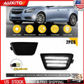 Set of 2 Amber Lens White Front Bumper Side Marker Lights for Chevy Cruze (2011–2015)