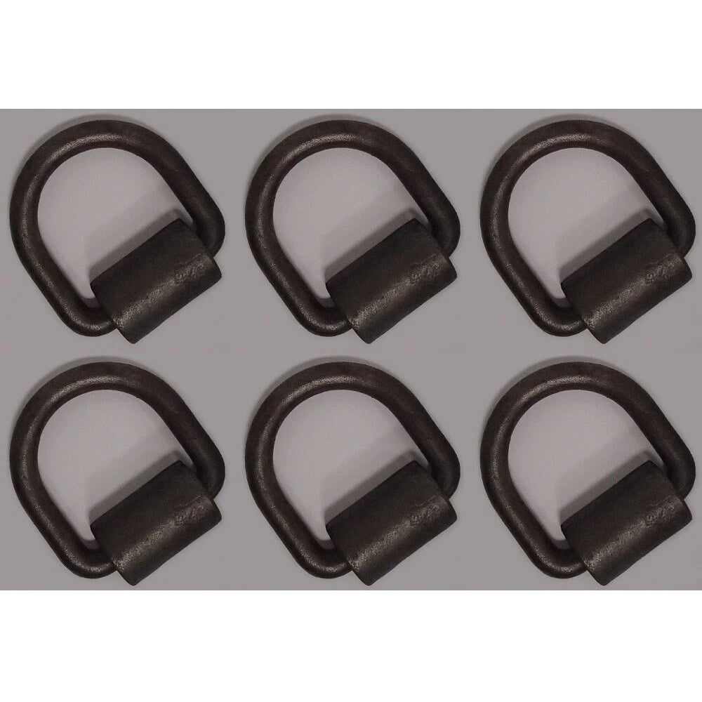 Set of 6 Weld-on 1/2" D Rings Tie Down for Flatbed Truck Trailer