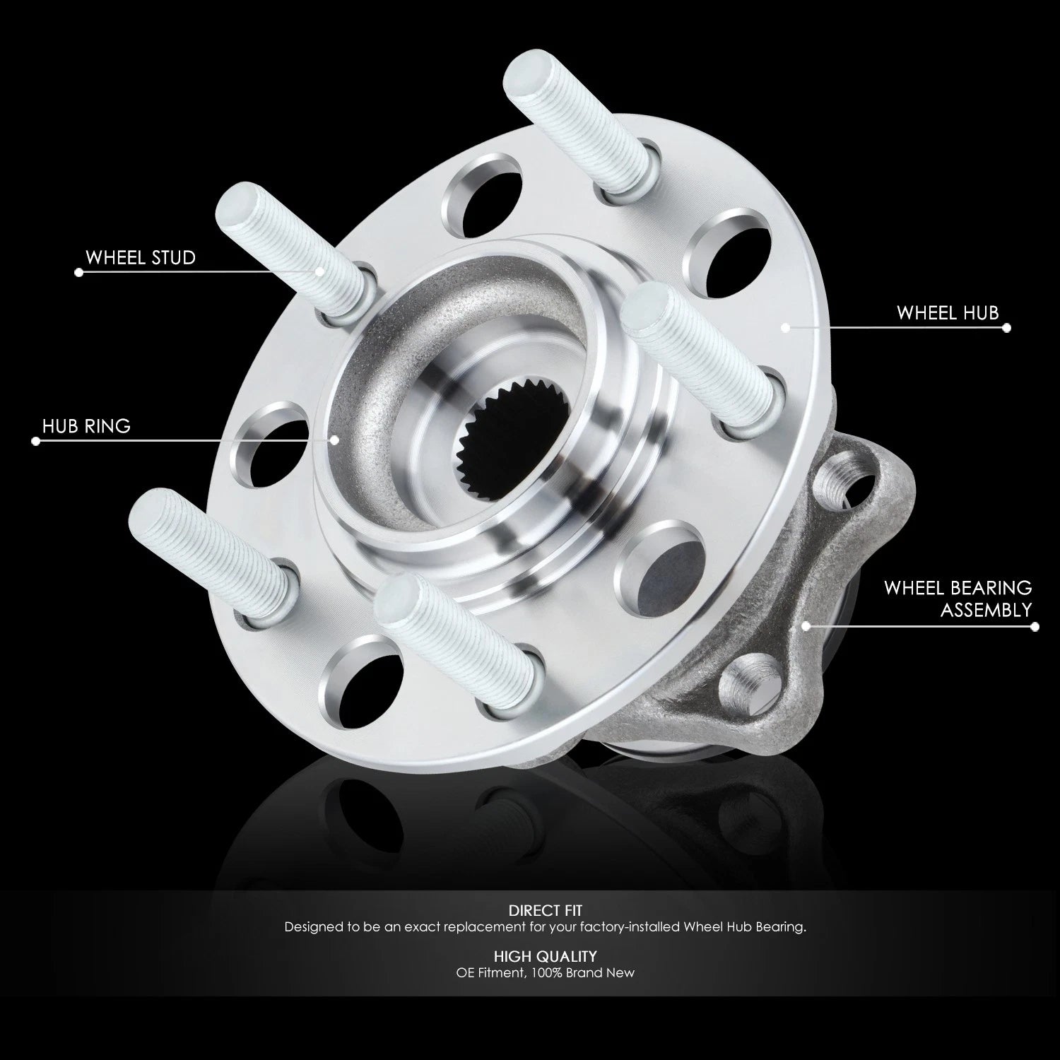 Set of 2 Wheel Bearings & Hubs for Dodge Caliber Jeep Patriot Compass (2007–2017)