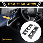 Set of 2 Carbon Fiber Pattern Front Door Window Switch Panels for Toyota Tacoma (2016–2023)