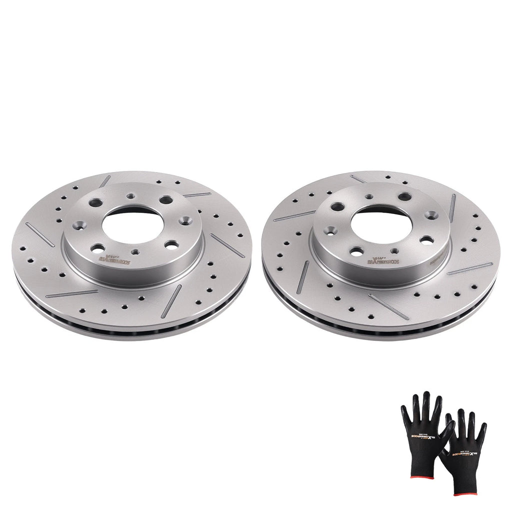 Set of 2 Front Brake Rotors for Honda Civic/CRX/Civic Del Sol (1990–2000)