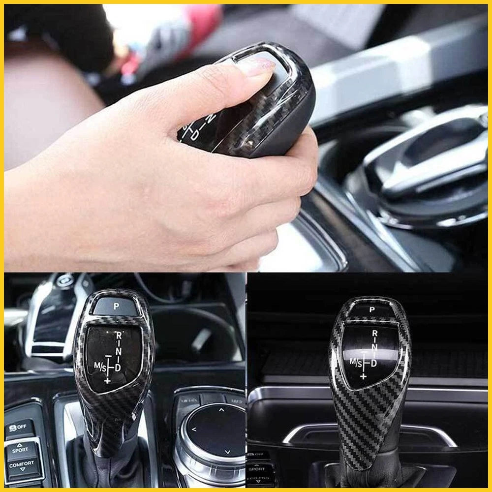 Carbon Fiber Gear Shift Knob Cover for BMW 1 2 3 4 5 6 Series X3 X5 X4 (2000–2023)