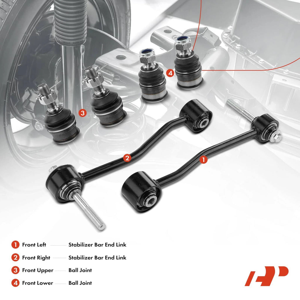 Set of 6 Front Ball Joint Sway Bar Links for Ford F-250 Super Duty (2000–2004)