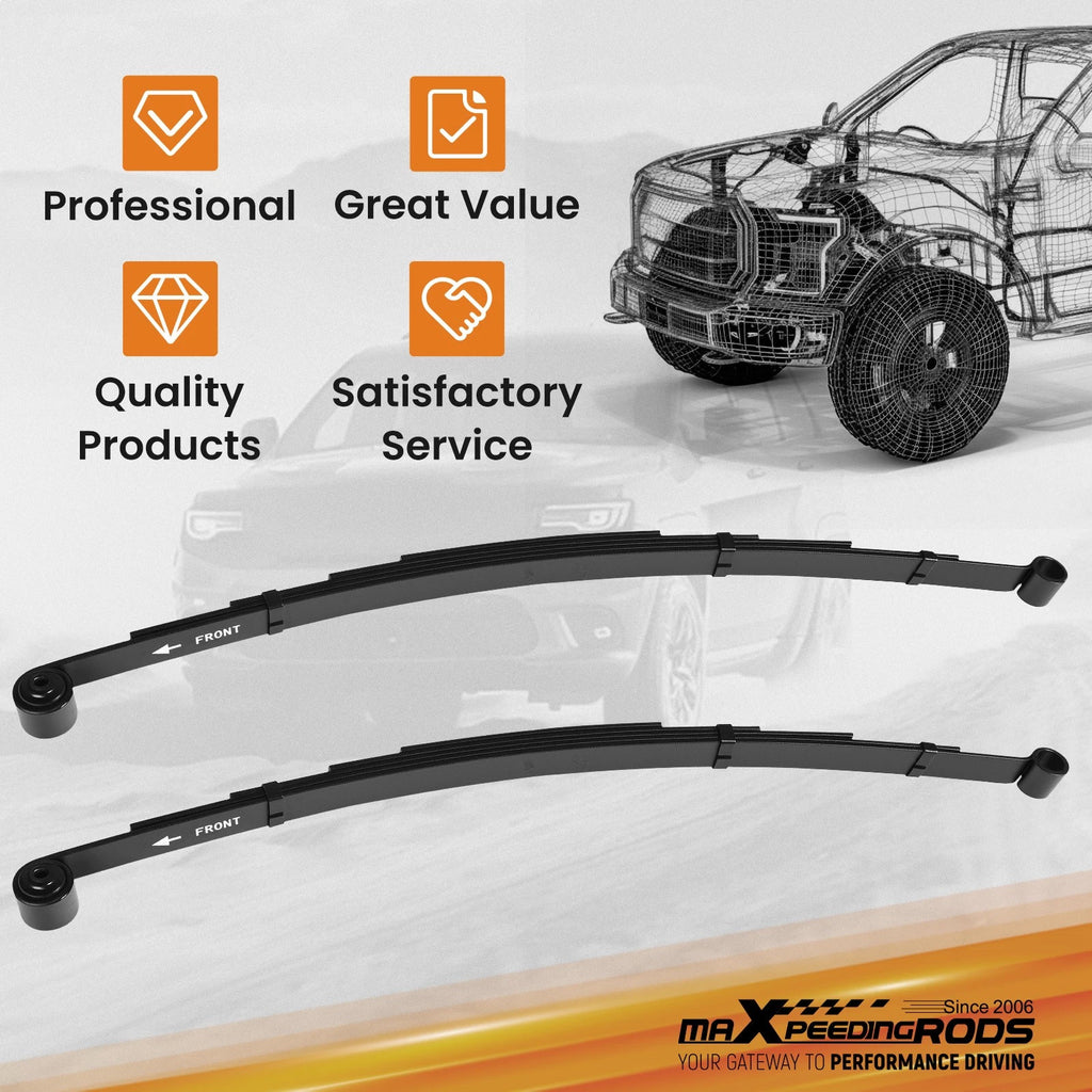 1" Drop Leaf Spring Set for Camaro Firebird (1967–1981) Rear Black E-Coat