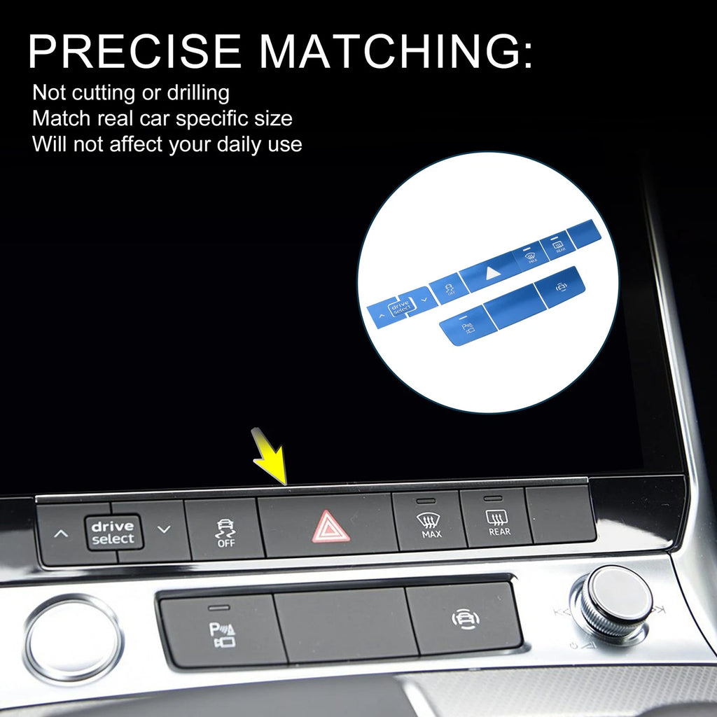 Central Control Buttons Cover for Audi A6 A7 (2019–2024) - Blue