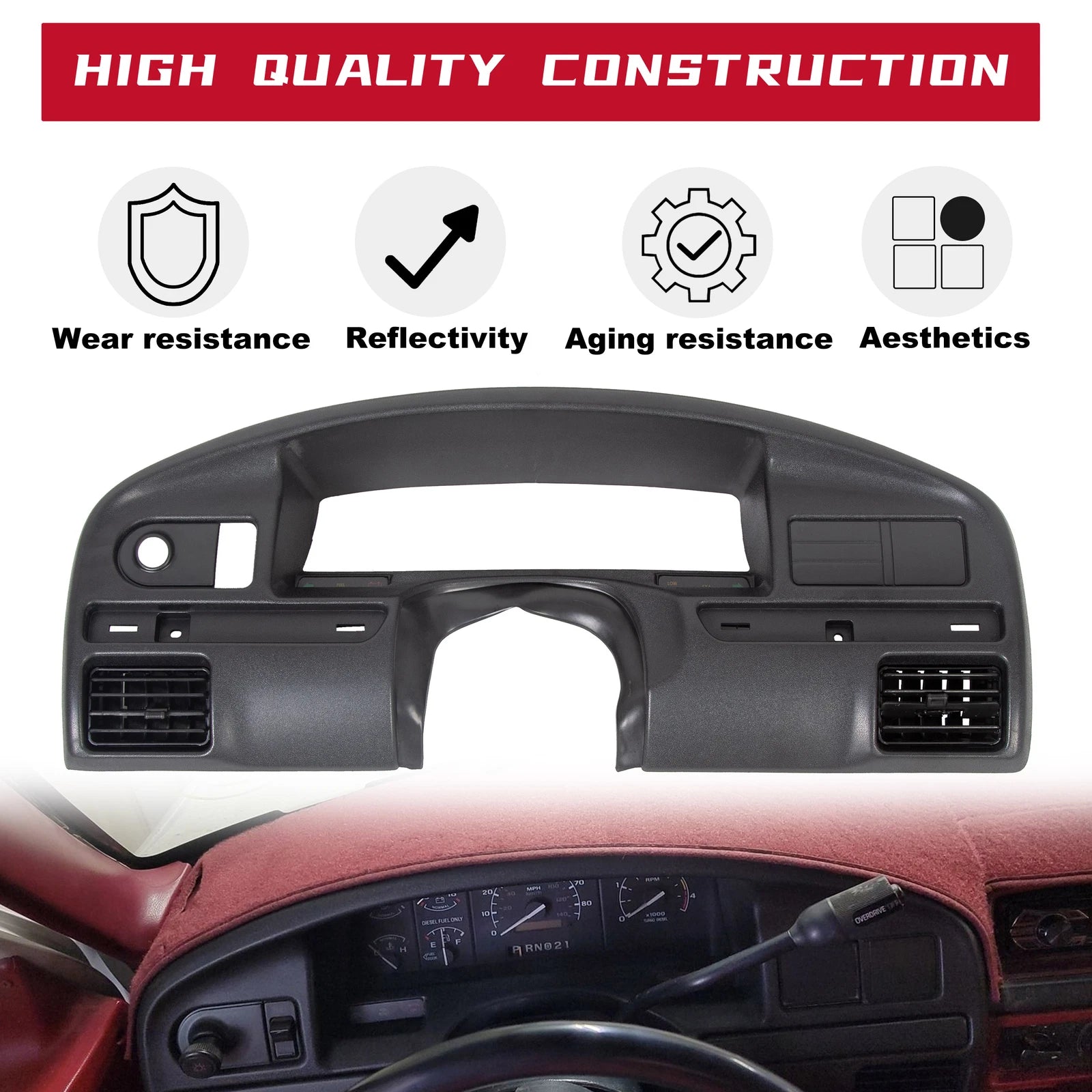 Dash Cluster Bezel Trim for Ford F150 F250 F350 (1992–1997)