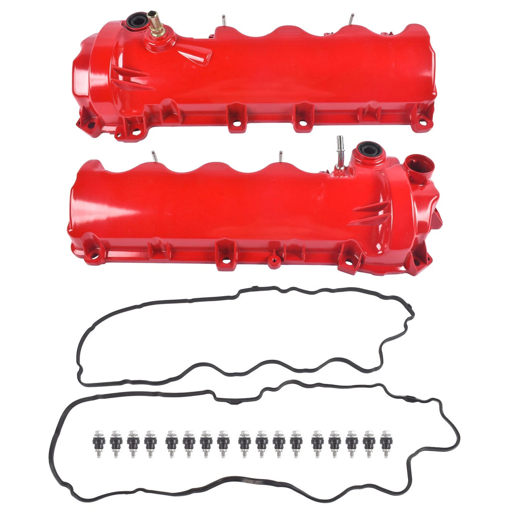 Pair Valve Cover Set Red for Ford F-150 (2004–2010), Lincoln Navigator (2005–2014)