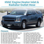 2pcs Heater Inlet & Lower Radiator Outlet Hose for Chevrolet Avalanche (2007–2009)