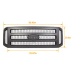 Grille Assembly for Ford F250 F350 Super Duty (2005–2007) Black Painted