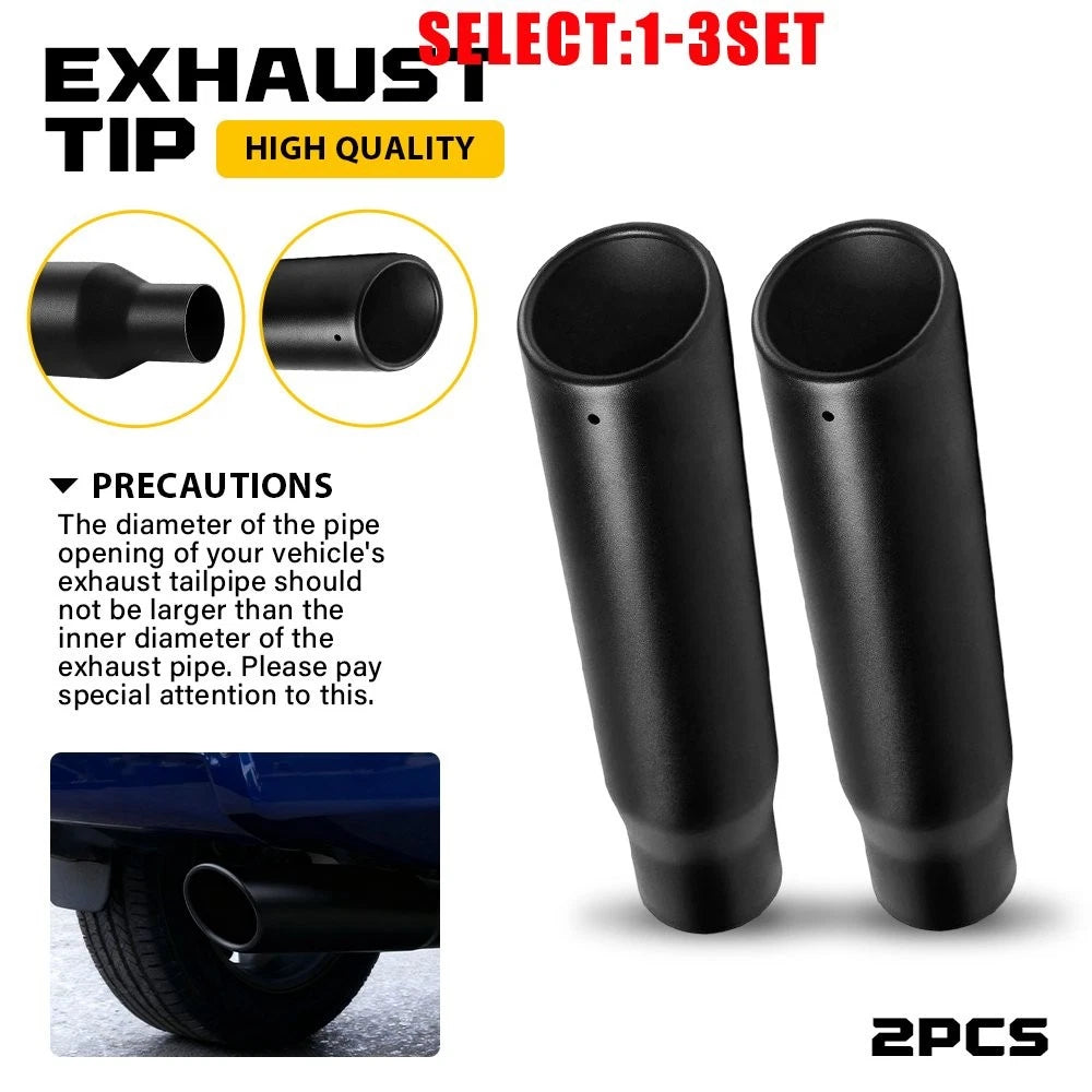 Stainless Steel Black Exhaust Tip 2.5" ID 4" OD for Universal Fit (2-6X)