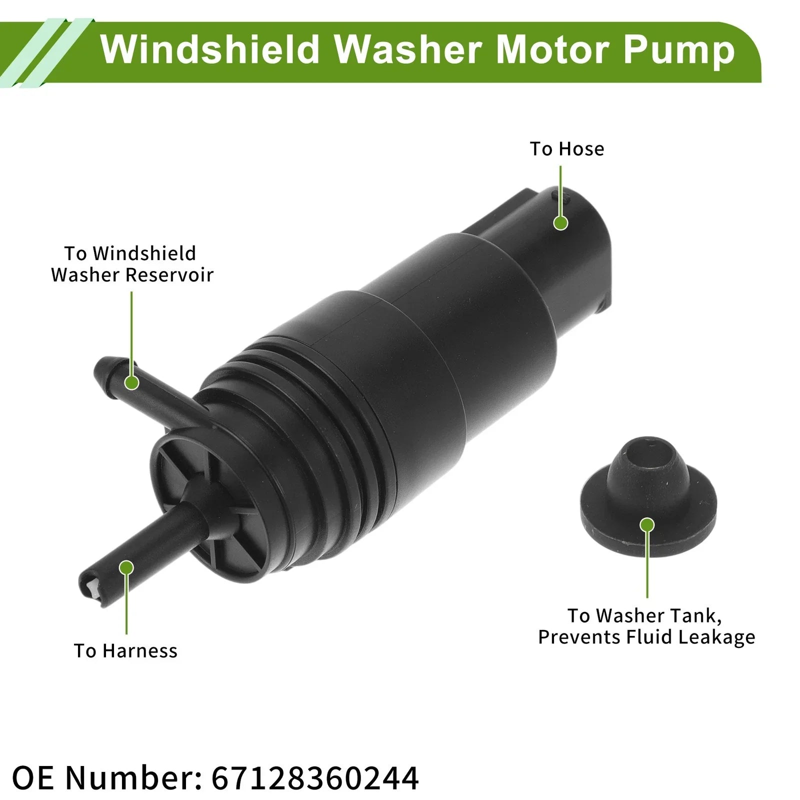 Windshield Washer Pump w/Grommet for BMW 740i