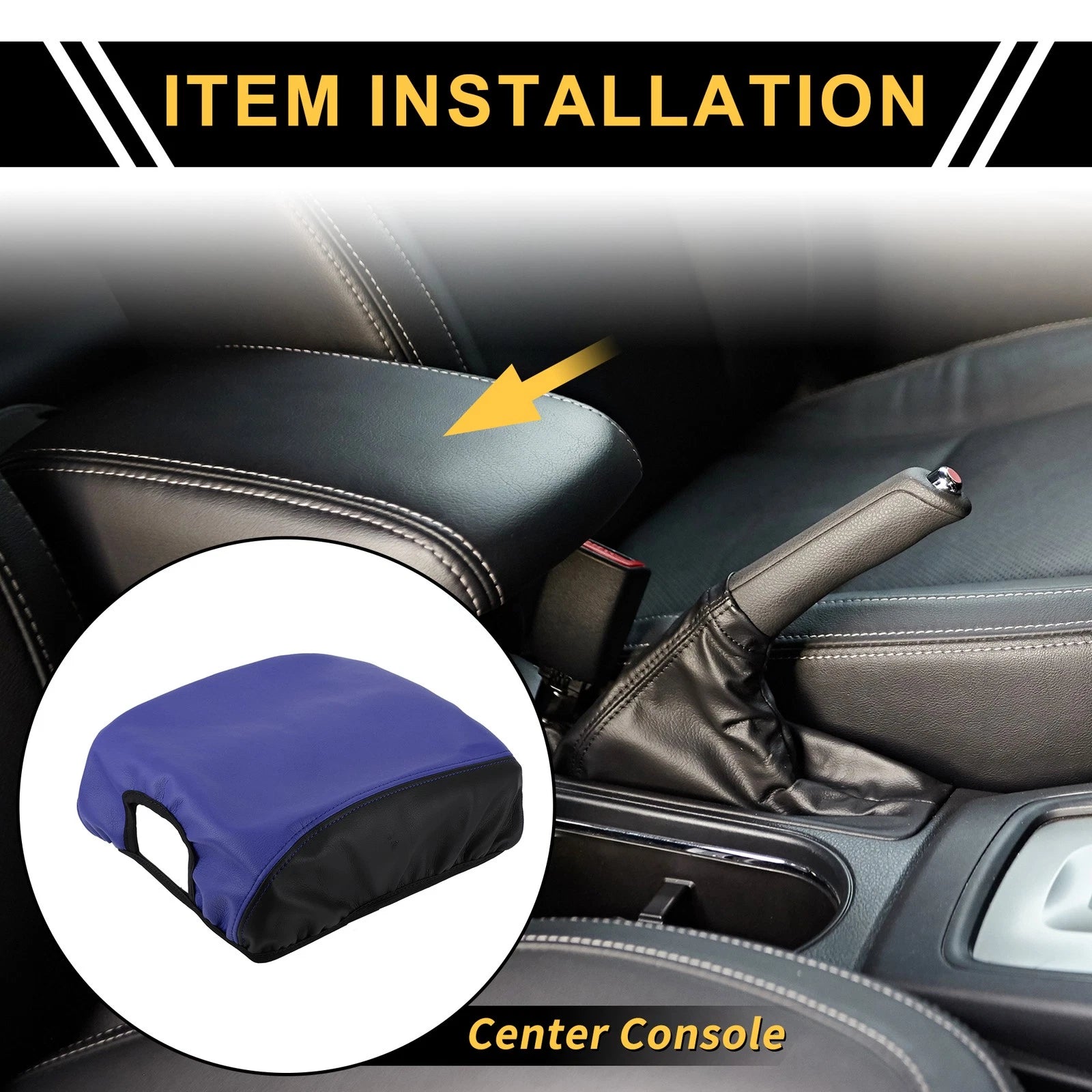 Center Console Lid Armrest Cover for Ford F-150 (2015–2020) Anti-Scratch Black Blue