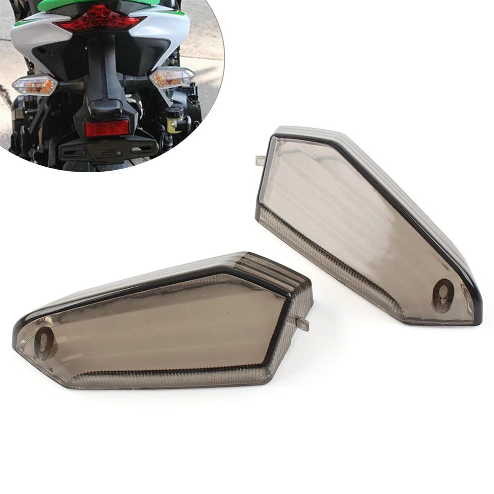 2X Rear Turn Signal Light Lens for Kawasaki Ninja 300 650 1000 (2013–2020) Smoke