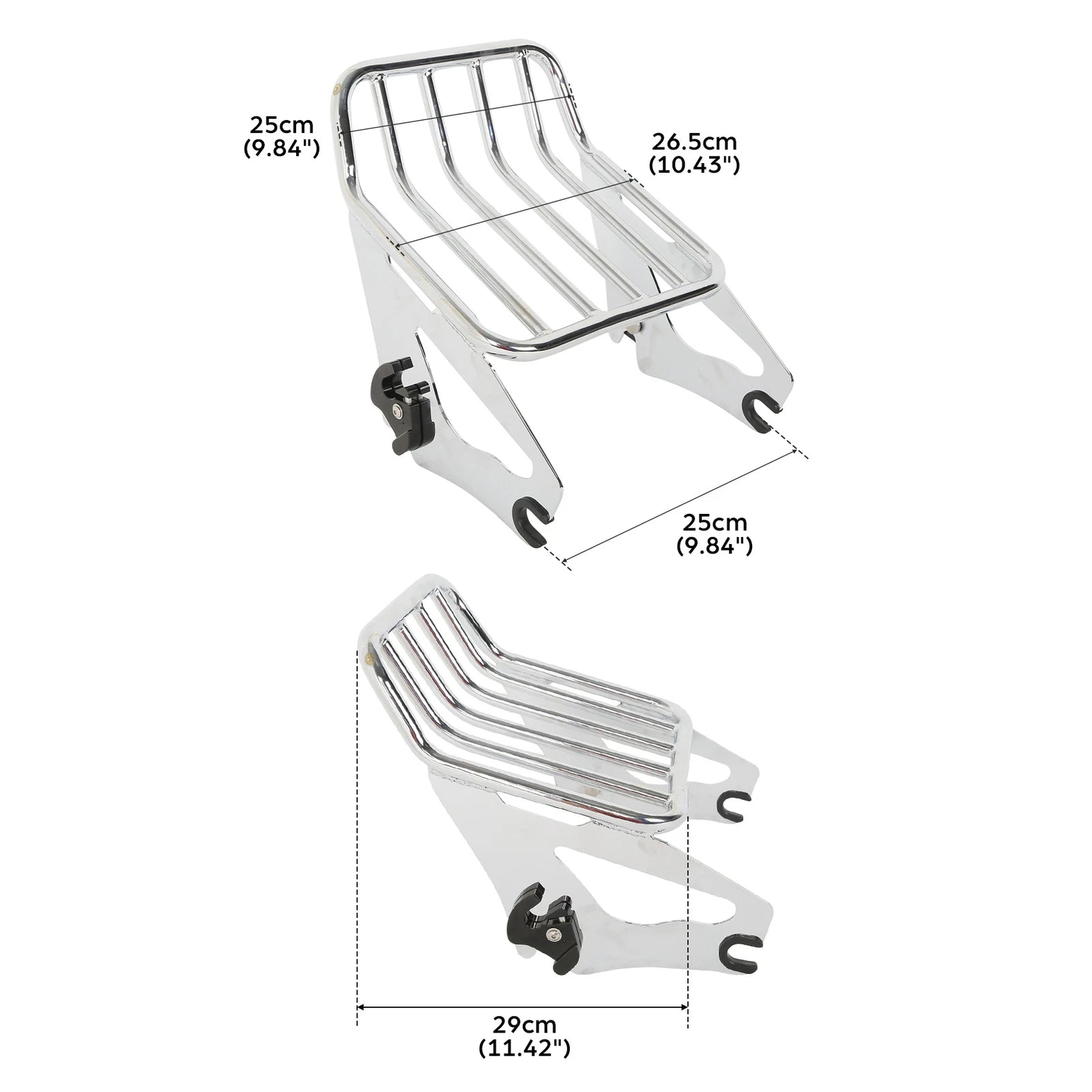 2X Luggage Rack Rails for Harley Touring Road King (2009–2025)
