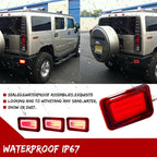 2X Red LED Rear Bumper Reflector Tail Lights for Hummer H2 (2005–2009)
