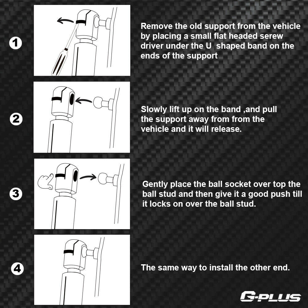 Set of 2 Hood Lift Support Shocks for Avalon Camry (2012–2016)