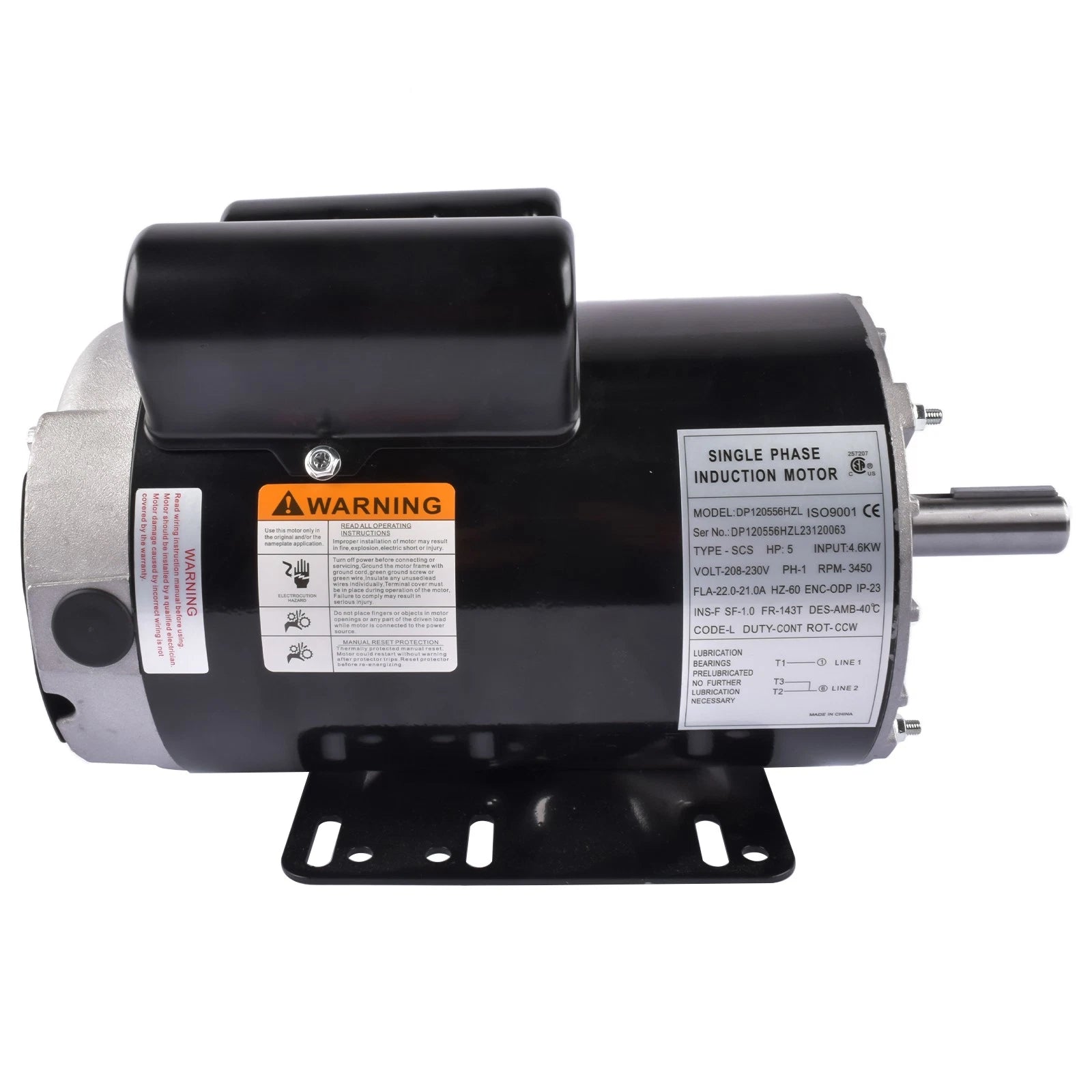 5HP Air Compressor Motor for (230V, 56HZ, 3450RPM)