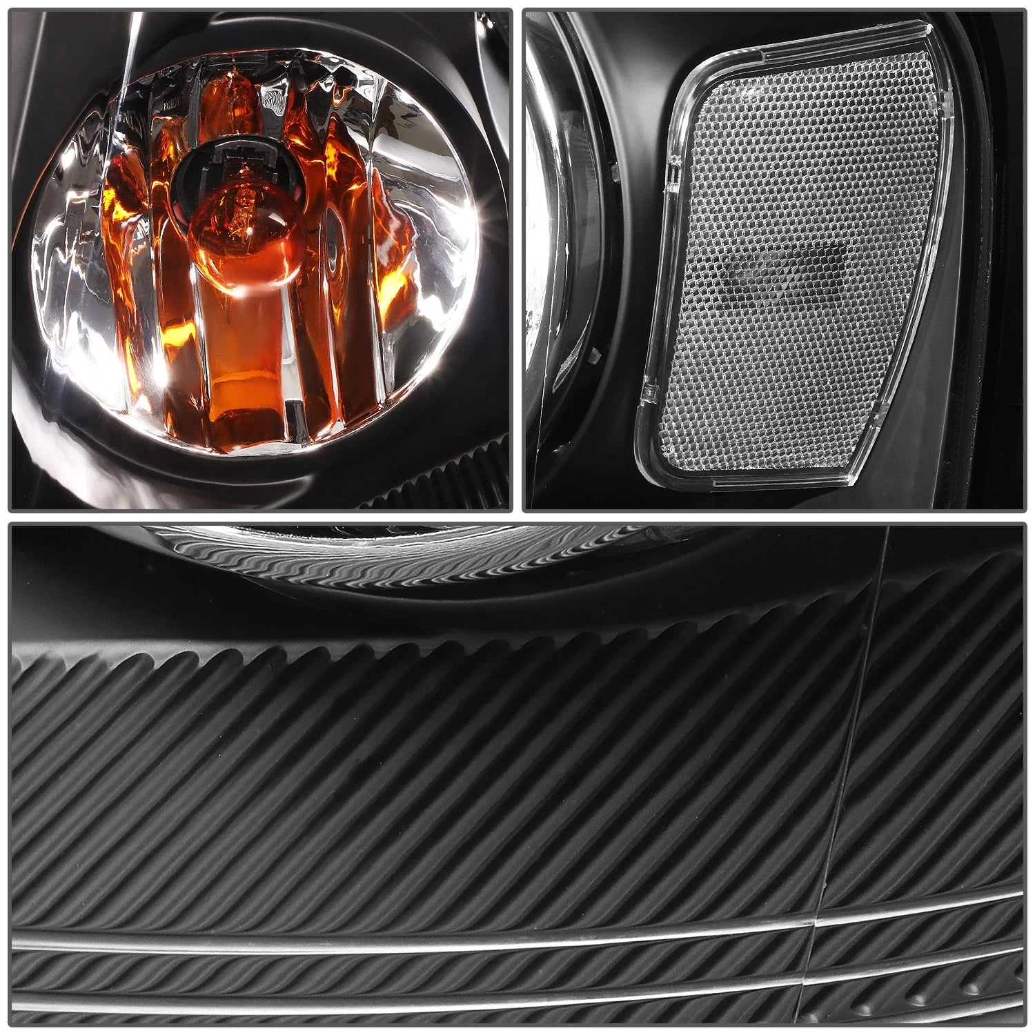 Pair of Headlights for Ford F150 (2004–2008) - Black Housing, Clear Lens