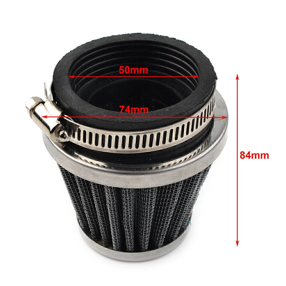 50mm Chrome Air Filter for Honda Yamaha Suzuki Motorcycle ATV