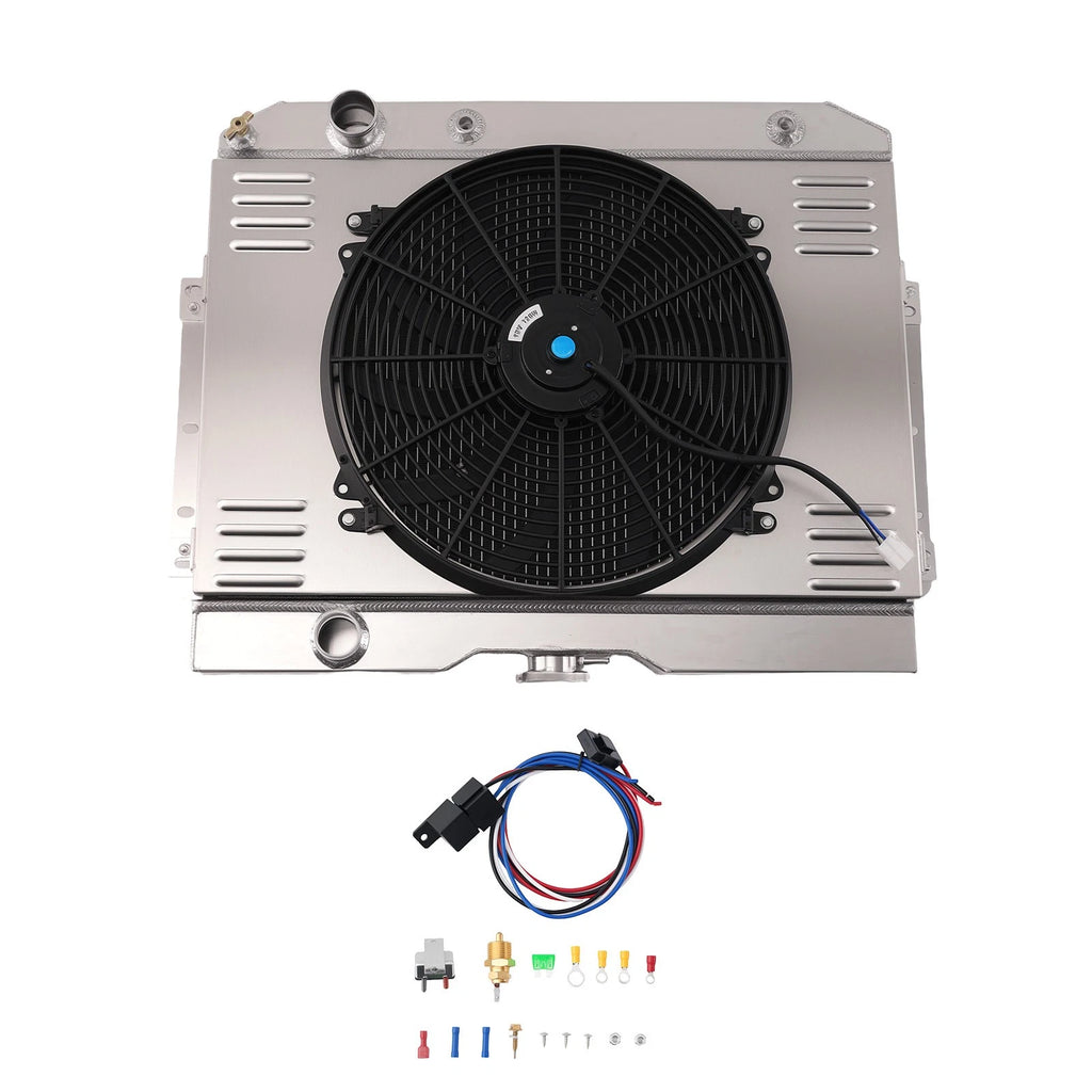 3 Row Aluminum Radiator Fan Shroud Relay Kit for Chevy Biscayne (1960–1965)