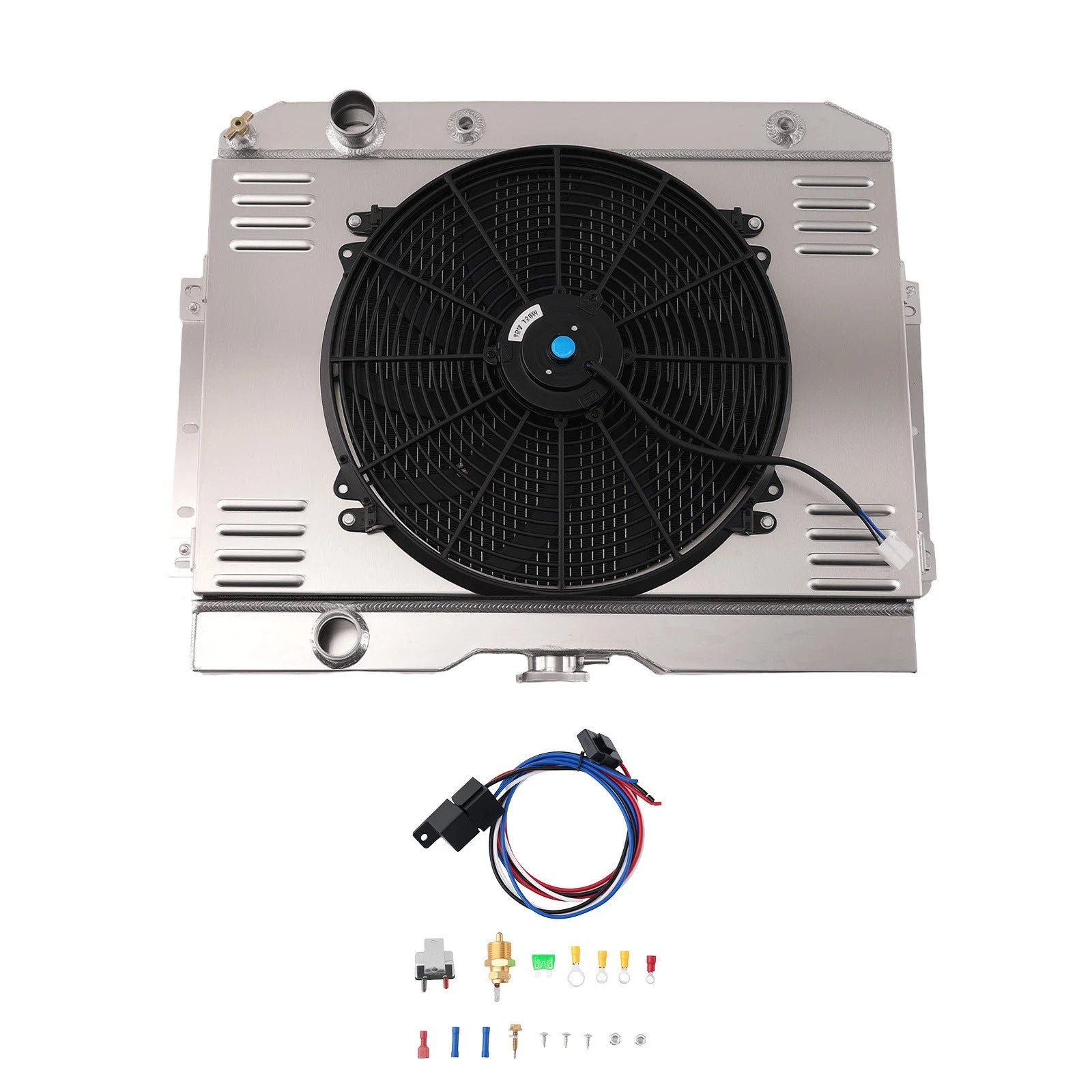 3 Row Aluminum Radiator Fan Shroud Relay Kit for Chevy Biscayne (1960–1965)