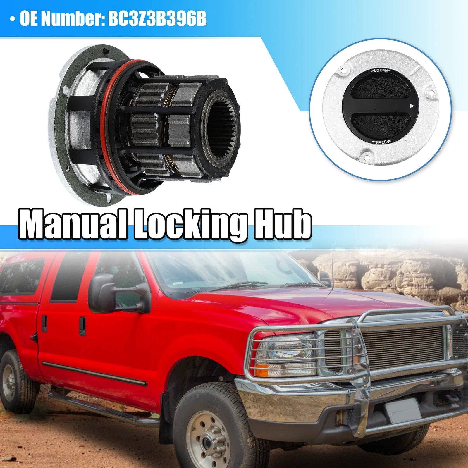 Manual Wheel Locking Hub BC3Z3B396B for Ford F250 F350 Super Duty (2005–2022)