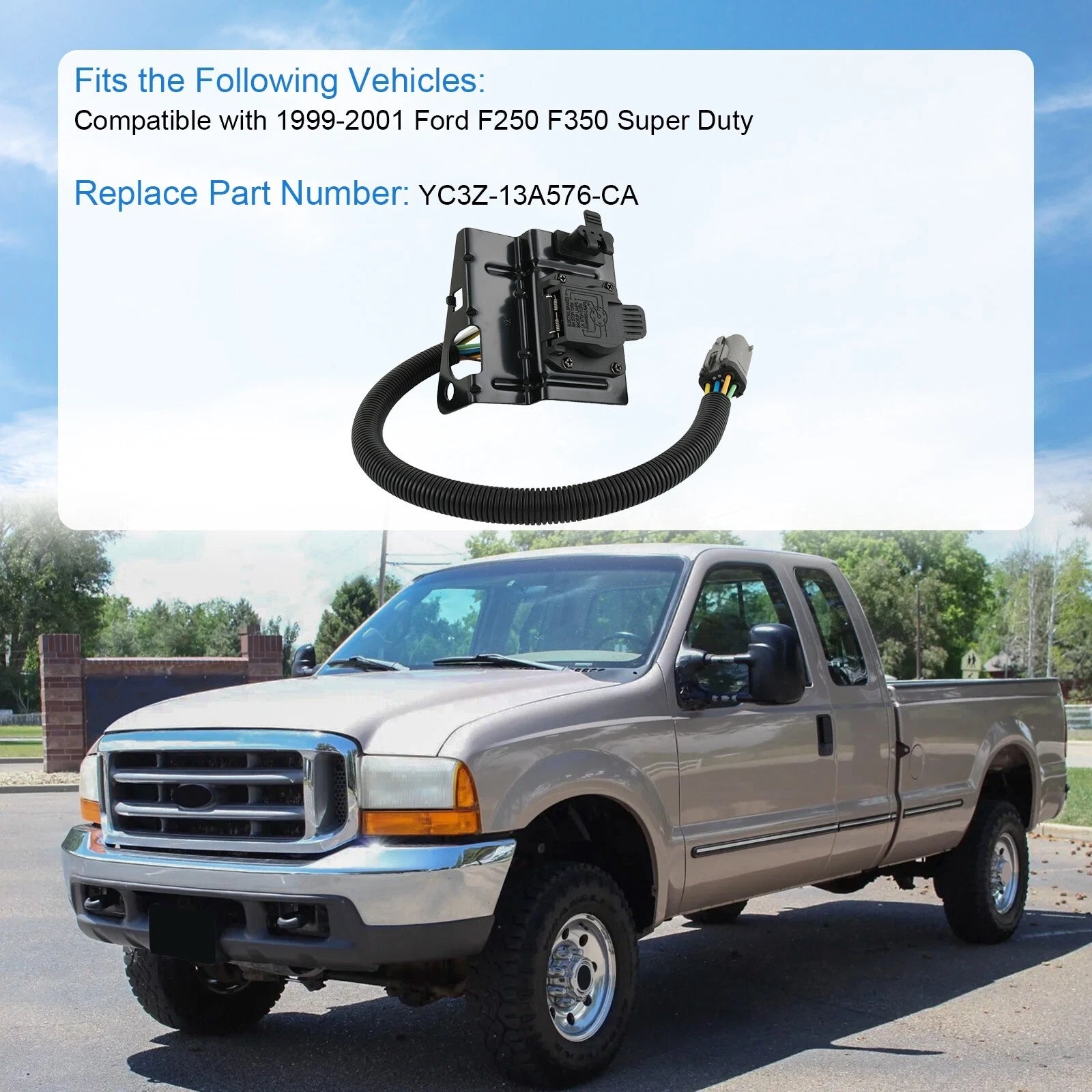 Trailer Tow Wiring Harness Plug for Ford F250 F350 Super Duty (1999–2001)