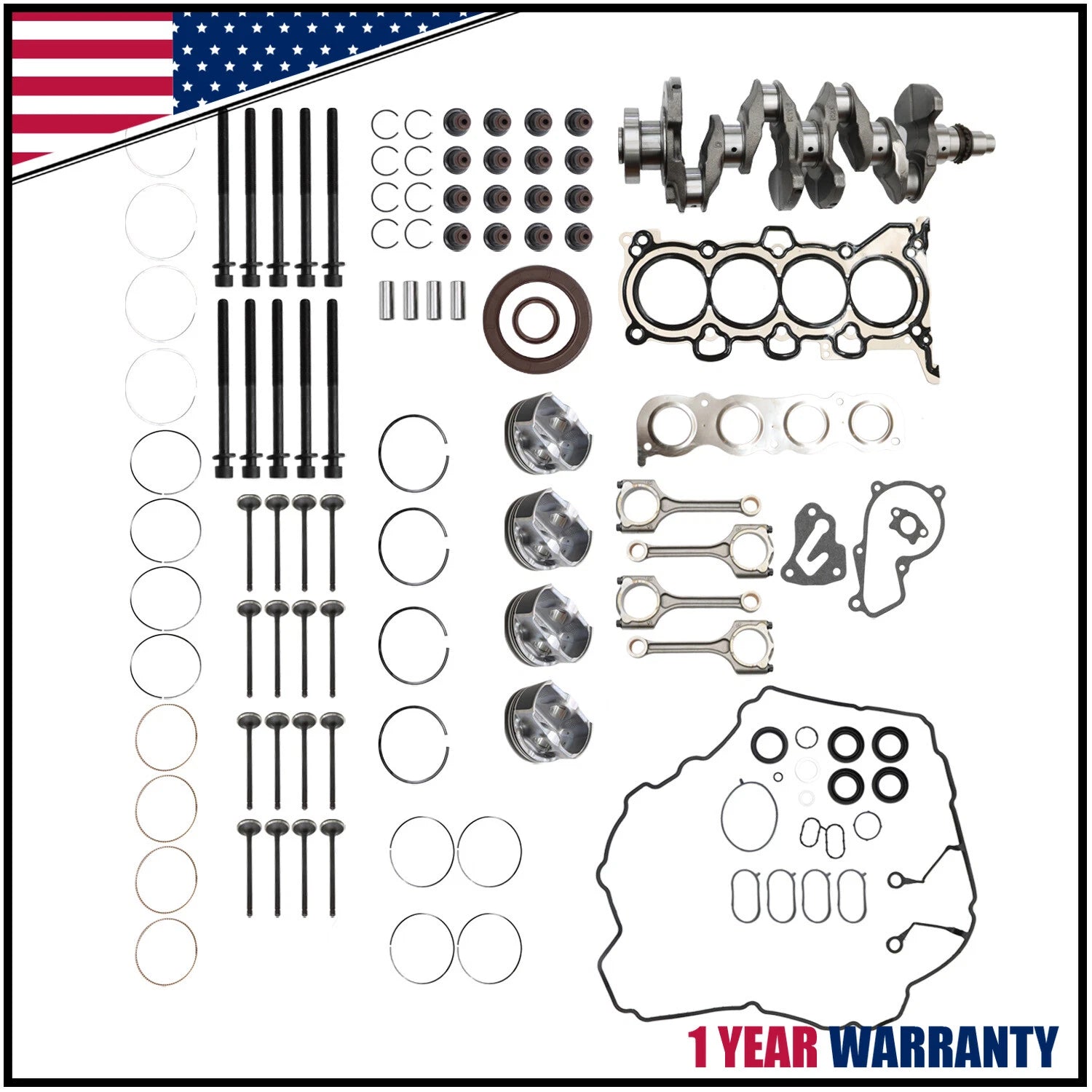 Engine Rebuild Kit for Hyundai Kia 2.0L G4NA (Crankshaft, Con Rods, Gasket)