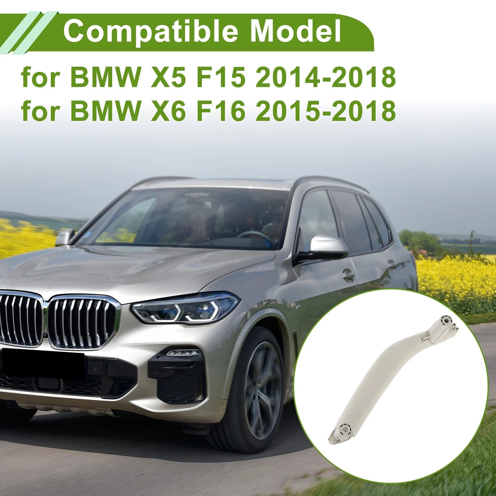 Door Panel Handle Pull Trim Cover for BMW X5 F15 (2014–2018) No. 51417345334 Gray White