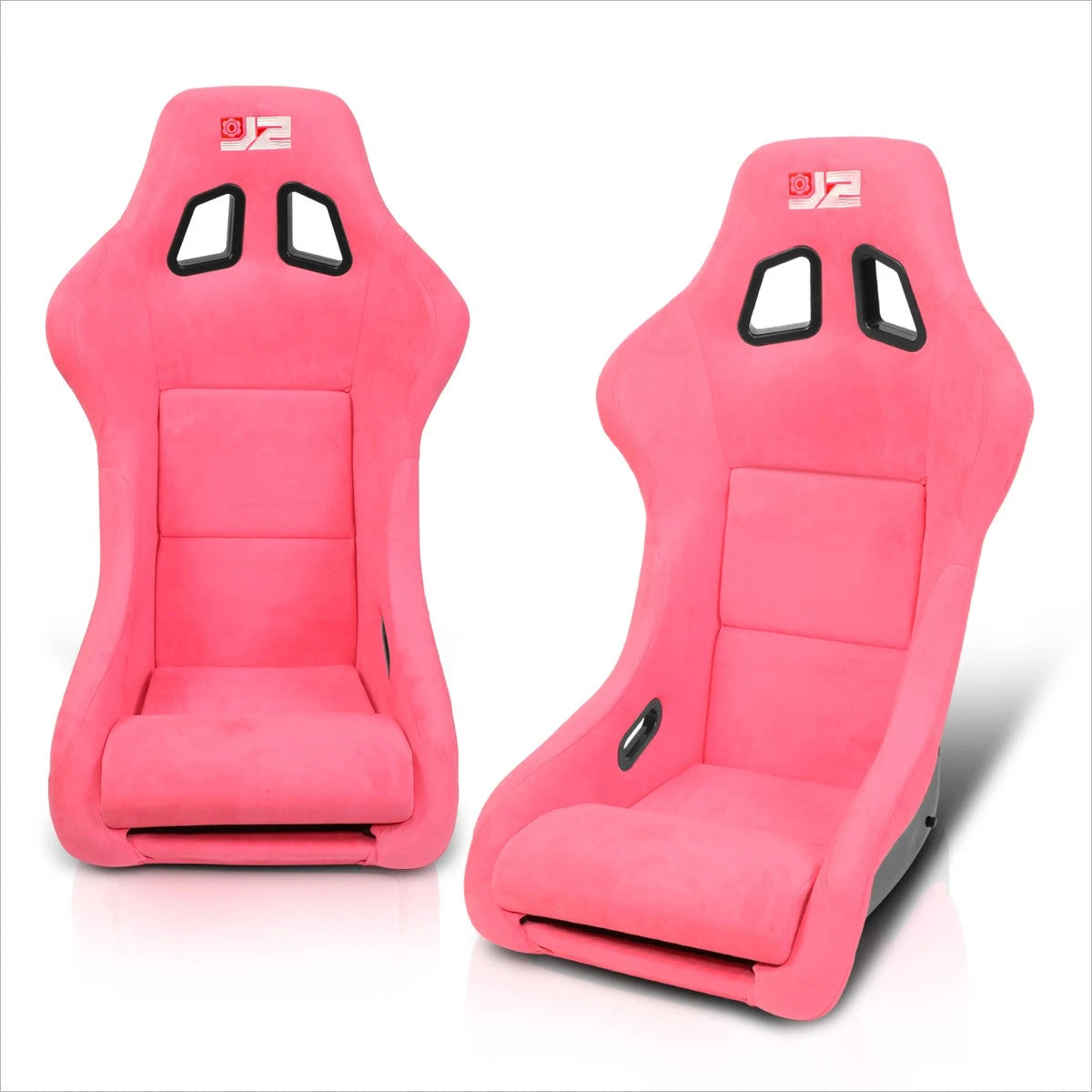 Pair of J2 Medium Size Fiberglass Racing Bucket Seats for Universal Fit